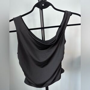Elegant Black Women's XS Gathered Tank Top